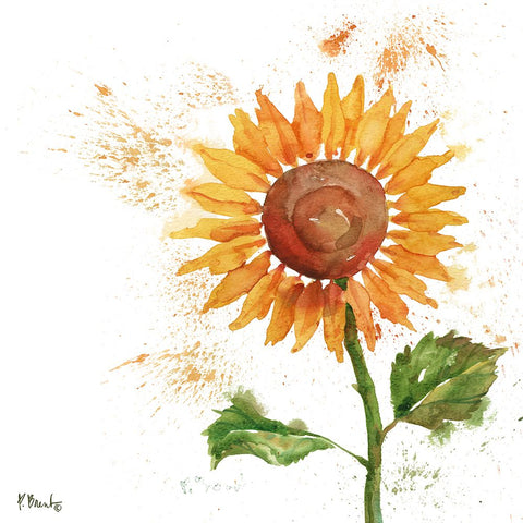 Arianna Sunflowers III - White Black Ornate Wood Framed Art Print with Double Matting by Brent, Paul
