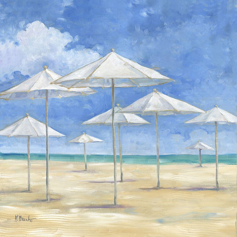 Blanco Beach Square I Black Ornate Wood Framed Art Print with Double Matting by Brent, Paul