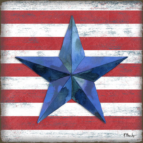 Westerly Barn Star II Black Ornate Wood Framed Art Print with Double Matting by Brent, Paul