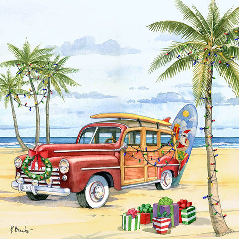 Huntington Christmas I Black Ornate Wood Framed Art Print with Double Matting by Brent, Paul