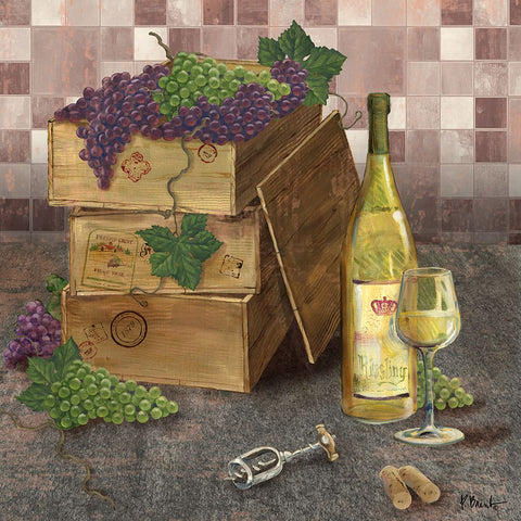 Contempo Winery I Black Ornate Wood Framed Art Print with Double Matting by Brent, Paul