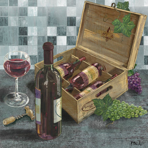 Contempo Winery II Black Ornate Wood Framed Art Print with Double Matting by Brent, Paul