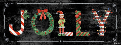Holiday Greetings II Black Ornate Wood Framed Art Print with Double Matting by Brent, Paul