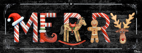 Holiday Greetings III Black Ornate Wood Framed Art Print with Double Matting by Brent, Paul