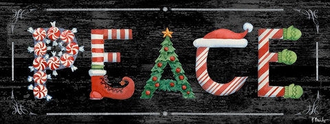 Holiday Greetings IV Black Ornate Wood Framed Art Print with Double Matting by Brent, Paul