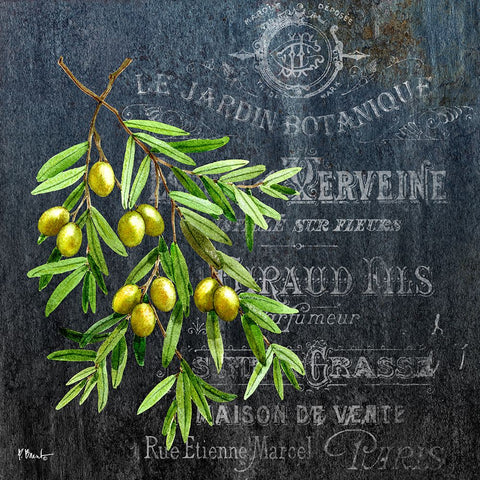 Provincial Herbs V Black Ornate Wood Framed Art Print with Double Matting by Brent, Paul