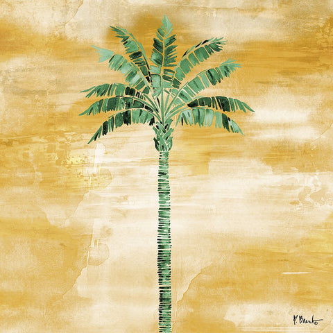 Tahiti Palm I - Monochromatic White Modern Wood Framed Art Print with Double Matting by Brent, Paul