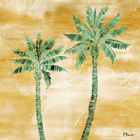 Tahiti Palm II - Monochromatic Black Ornate Wood Framed Art Print with Double Matting by Brent, Paul