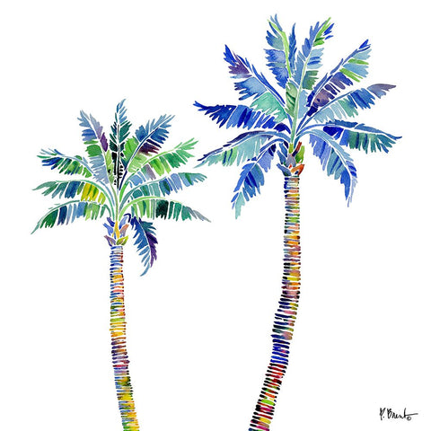 Tahiti Palm II Black Ornate Wood Framed Art Print with Double Matting by Brent, Paul