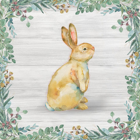 Grove Bunny II - Wood White Modern Wood Framed Art Print with Double Matting by Brent, Paul