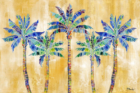 Tahiti Palm Horizontal - Golden Black Modern Wood Framed Art Print by Brent, Paul