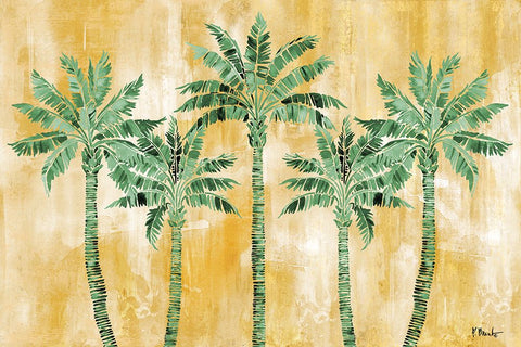 Tahiti Palm Horizontal - Monochromatic White Modern Wood Framed Art Print with Double Matting by Brent, Paul