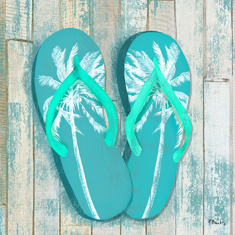 Pompano Sandals I Black Modern Wood Framed Art Print by Brent, Paul