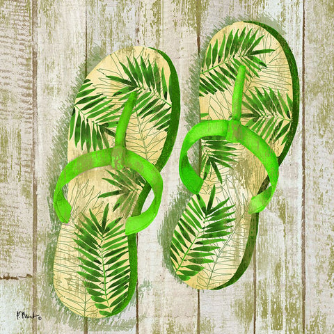 Pompano Sandals IV Black Modern Wood Framed Art Print by Brent, Paul