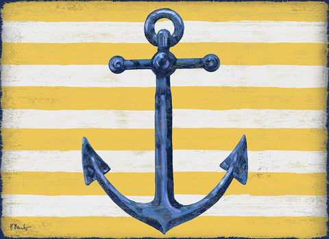 Sunny Nautical I - Yellow Black Modern Wood Framed Art Print by Brent, Paul