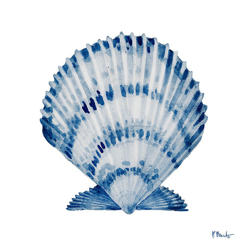 Grenada Shells II - Indigo White Modern Wood Framed Art Print with Double Matting by Brent, Paul