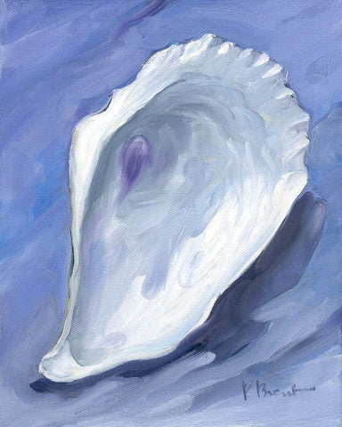 Oyster Close Up V - Blue Black Modern Wood Framed Art Print by Brent, Paul