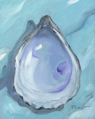 Oyster Close Up XIII - Aqua Black Modern Wood Framed Art Print by Brent, Paul