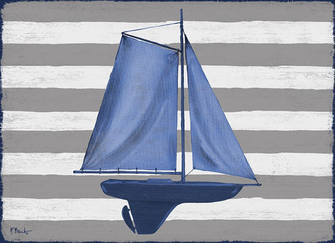 Sunny Nautical II White Modern Wood Framed Art Print with Double Matting by Brent, Paul