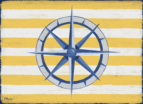 Sunny Nautical VI - Yellow White Modern Wood Framed Art Print with Double Matting by Brent, Paul