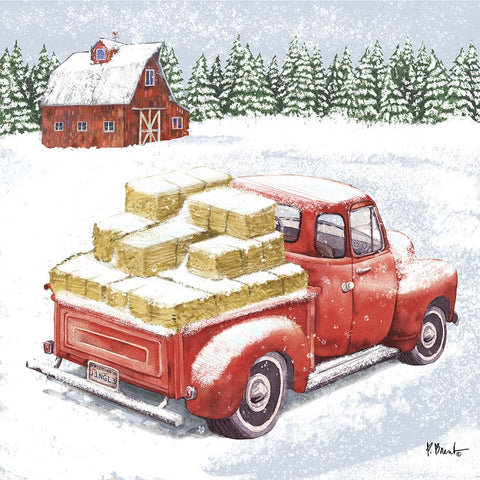 Winter Truck I Black Modern Wood Framed Art Print by Brent, Paul