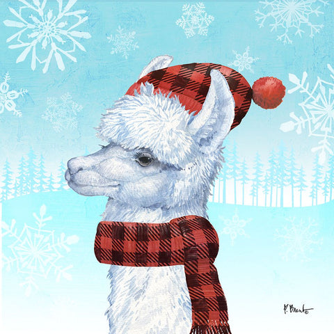 Fa La La Llama IV Black Modern Wood Framed Art Print by Brent, Paul