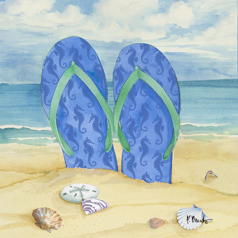 Toes in the Sand - VIII White Modern Wood Framed Art Print with Double Matting by Brent, Paul