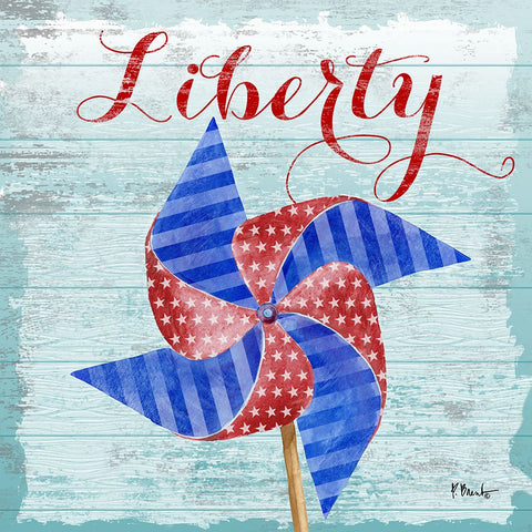 Patriotic Pinwheel II Black Modern Wood Framed Art Print by Brent, Paul