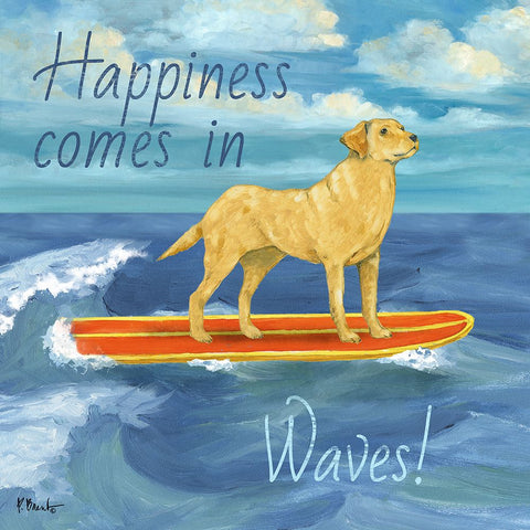 Surf Pup I White Modern Wood Framed Art Print with Double Matting by Brent, Paul