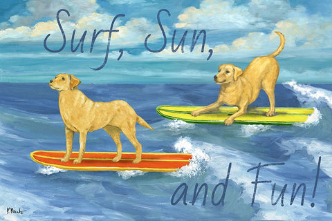 Surf Pup Horizontal Black Modern Wood Framed Art Print by Brent, Paul