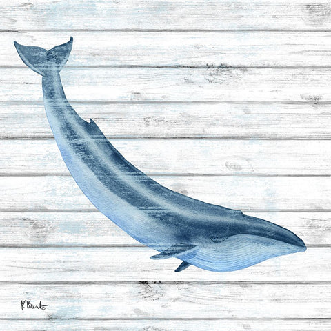 Bristol Whale I White Modern Wood Framed Art Print with Double Matting by Brent, Paul