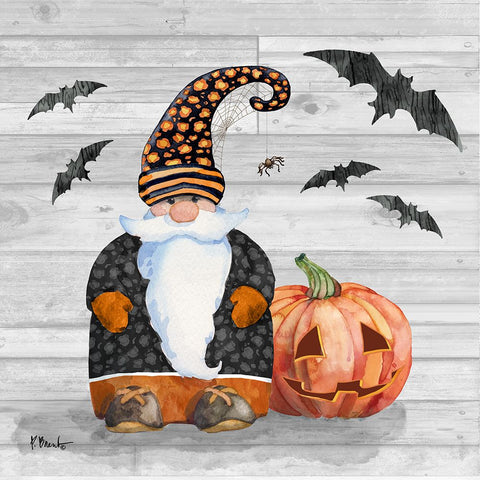 Halloween Gnome III Black Modern Wood Framed Art Print by Brent, Paul