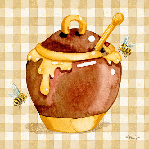 Honey Pot II - Speckled White Modern Wood Framed Art Print with Double Matting by Brent, Paul