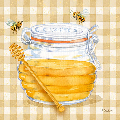 Honey Pot III - Speckled White Modern Wood Framed Art Print with Double Matting by Brent, Paul