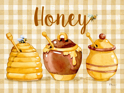 Honey Pot Horizontal - Speckled Black Modern Wood Framed Art Print by Brent, Paul