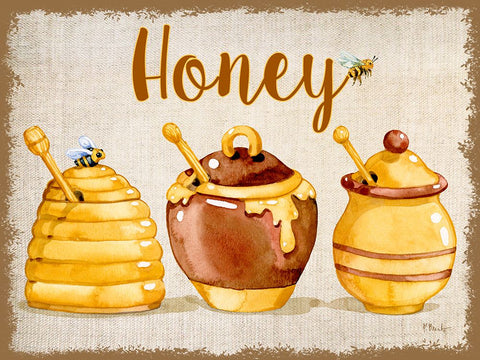 Honey Pot Horizontal Black Modern Wood Framed Art Print by Brent, Paul