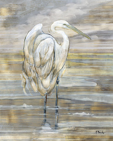 Golden Egret Black Modern Wood Framed Art Print by Brent, Paul