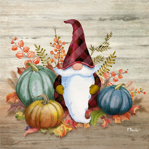 Autumn Gnome I Black Modern Wood Framed Art Print by Brent, Paul