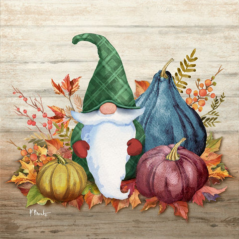 Autumn Gnome II White Modern Wood Framed Art Print with Double Matting by Brent, Paul