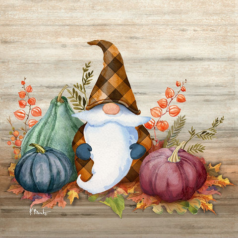 Autumn Gnome III White Modern Wood Framed Art Print with Double Matting by Brent, Paul