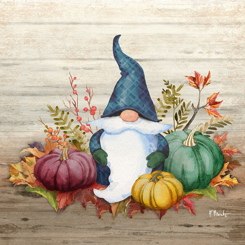 Autumn Gnome IV White Modern Wood Framed Art Print with Double Matting by Brent, Paul