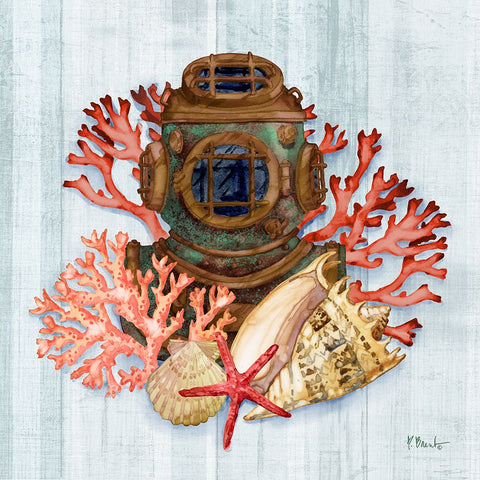 Coral Dive IV Black Modern Wood Framed Art Print by Brent, Paul