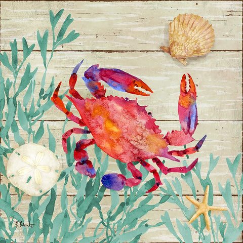 Seagrove Crab III Black Modern Wood Framed Art Print by Brent, Paul