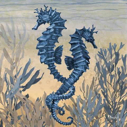 Tonga Sealife IV - Sunset White Modern Wood Framed Art Print with Double Matting by Brent, Paul