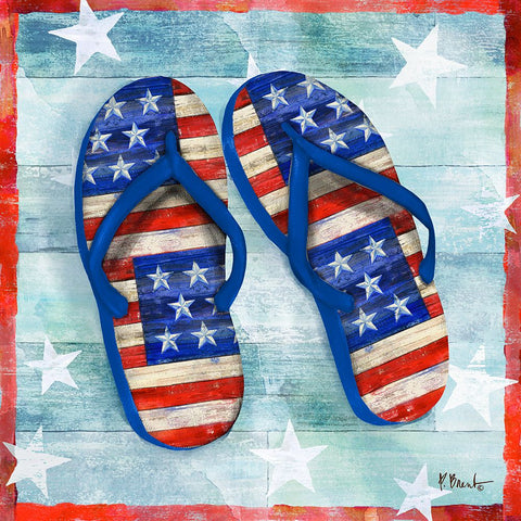 Freedom Flip Flops III Black Modern Wood Framed Art Print by Brent, Paul