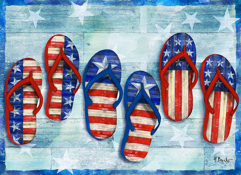 Freedom Flip Flops Horizontal Black Modern Wood Framed Art Print by Brent, Paul