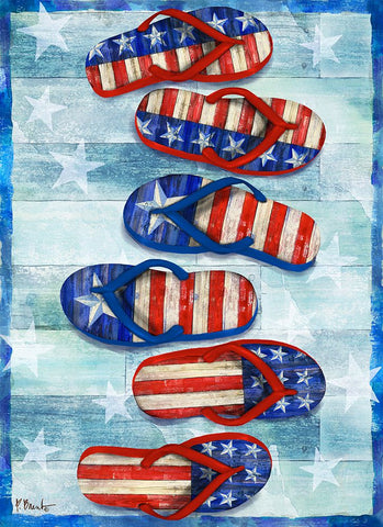 Freedom Flip Flops Vertical Black Modern Wood Framed Art Print by Brent, Paul