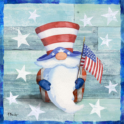 Freedom Gnome I Black Modern Wood Framed Art Print by Brent, Paul