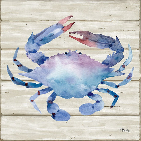 Crab Deck III White Modern Wood Framed Art Print with Double Matting by Brent, Paul