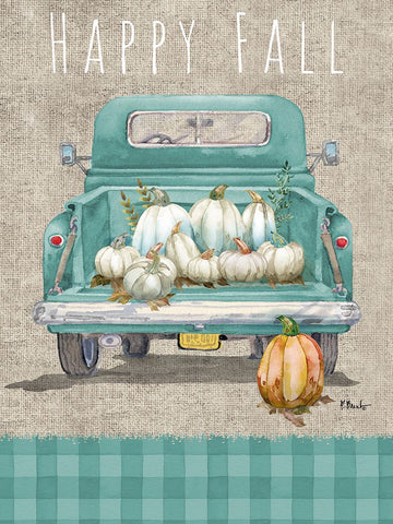 White Pumpkin Truck Vertical Black Modern Wood Framed Art Print by Brent, Paul